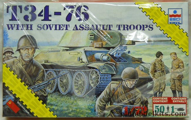 ESCI 1/72 T34 - 76 With Soviet Assault Troops, 8626 plastic model kit